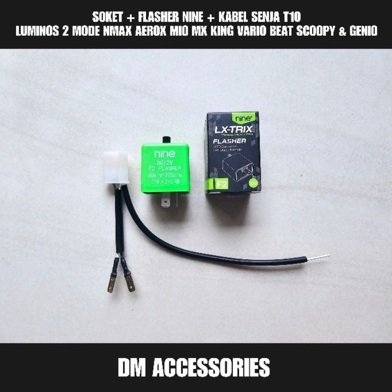 Jual SOKET + FLASHER NINE + KABEL SENJA T10 LUMINOS 2 MODE PNP NMAX OLD ...