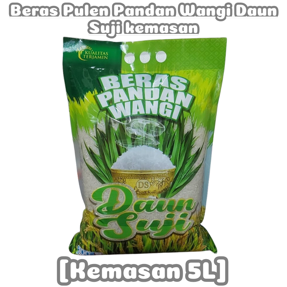 Jual Jual Beras Pulen Pandan Wangi Daun Suji kemasan 5L | SHOPEE ...