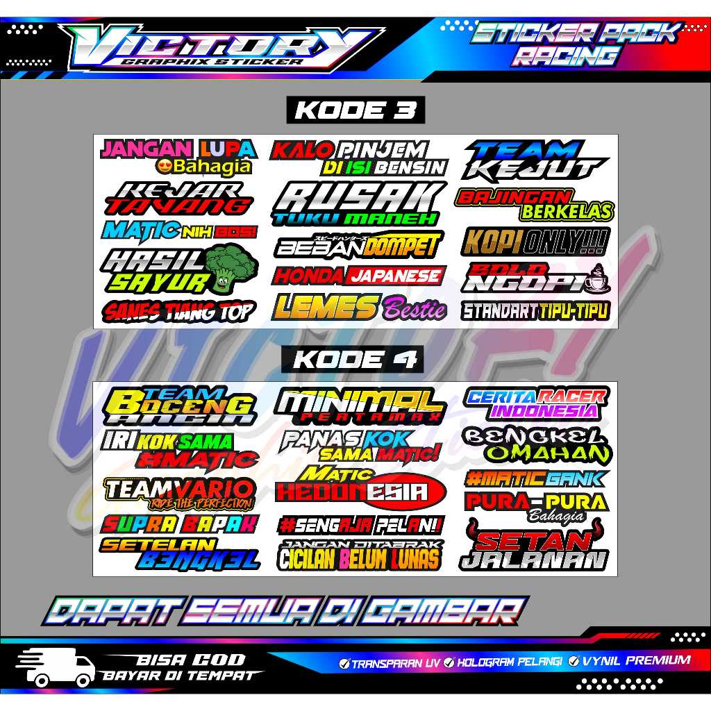 Jual STICKER PACK KATA KATA VIRAL / STICKER KATA KATA TERBARU / STICKER ...