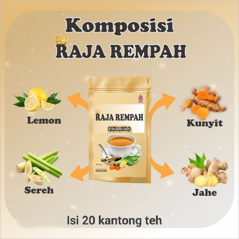 Jual Raja Rempah jahe sereh lemon kunyit teh herbal isi 20kantong ...