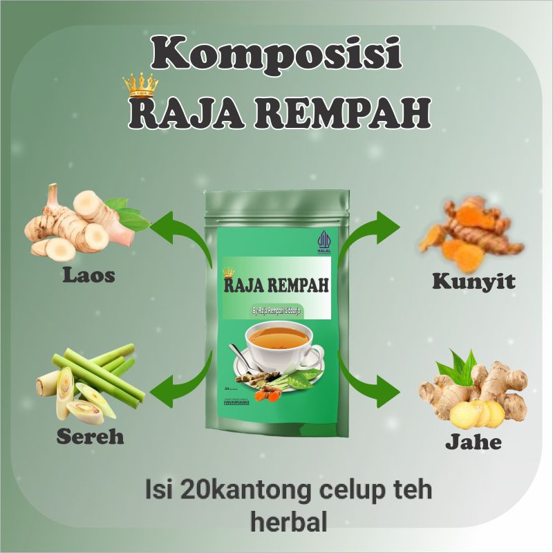 Jual Raja Rempah isi 20kantong teh herbal jahe sereh kunyit laos ...