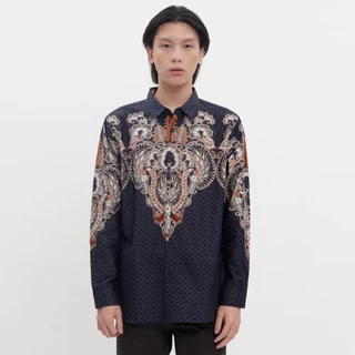 M231 Kemeja Pria Batik Panjang Hitam 2153B