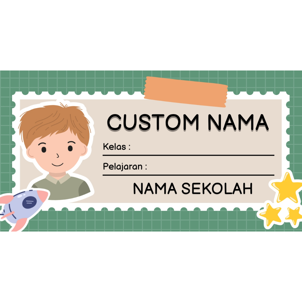 Jual 40 Pcs Stiker Label Nama Buku Pelajaran Karakter | Shopee Indonesia