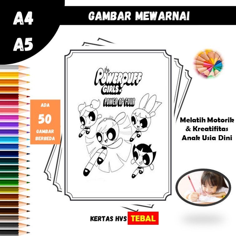 Jual Lembar Gambar Mewarnai Anak Kertas Mewarnai Kertas Gambar Kartun