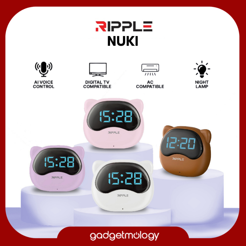 Jual RIPPLE NUKI Smart AI Remote AC TV Voice Command Alarm Night Lamp ...