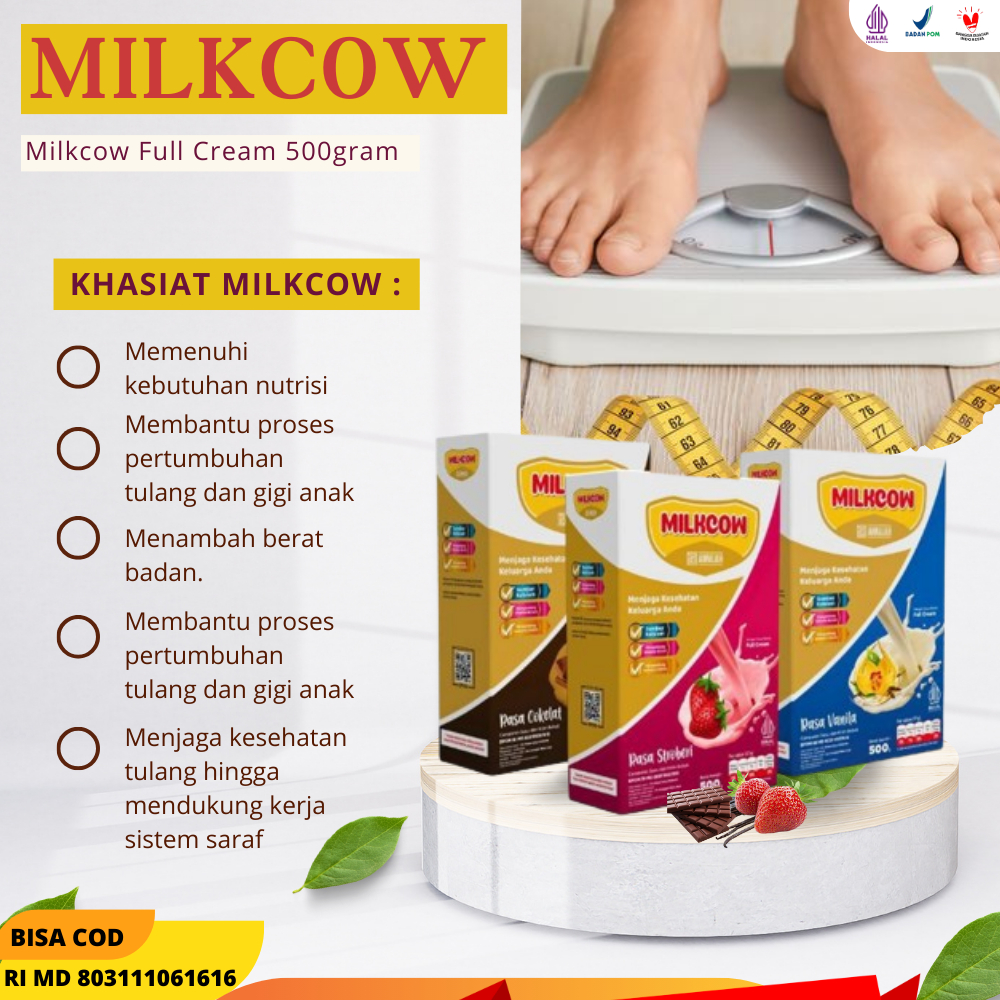 Jual Susu Milkcow Rasa Strawbery 500 gram Susu Gemuk, Penambah Nafsu ...