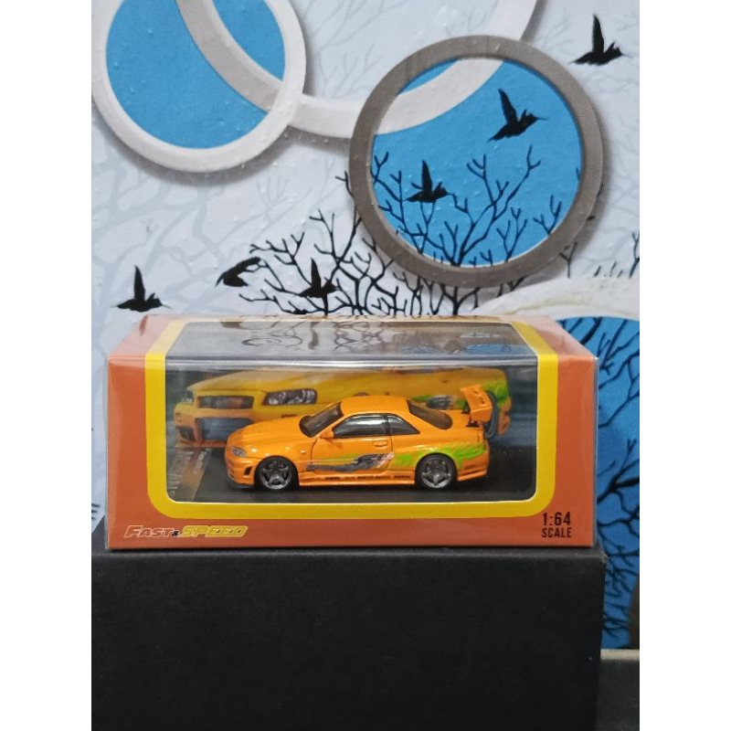 Jual Fast Speed 1/64 Skyline Gt-r R34 Z-tune orange , Highwing Edition ...