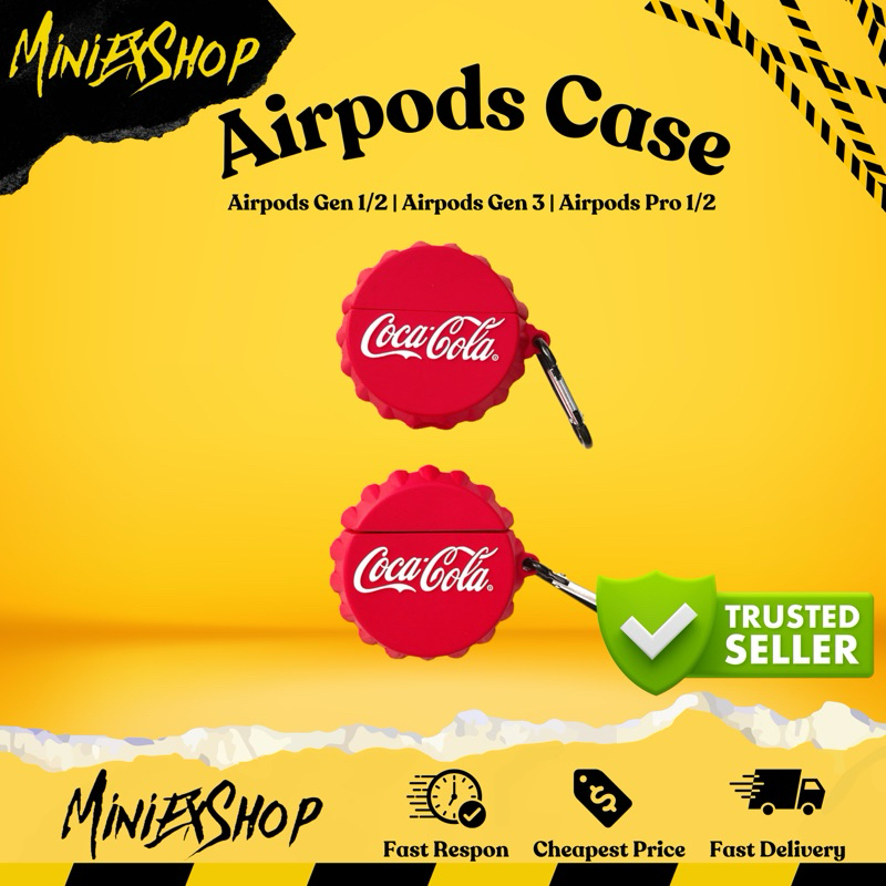 Jual Airpods case TUTUP BOTOL COCA COLA silicone rubber Airpods gen 1 ...