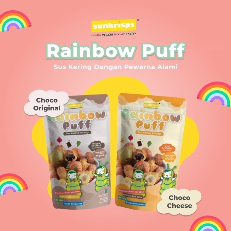 Jual Sunkrisps Rainbow Puff / Sus Kering Pelangi Coklat 50g | Rasa ...