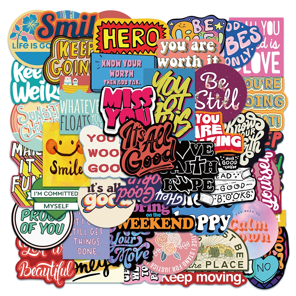 Jual [50PCS]Stiker Lucu Warna Pack Decal Vinyl Stiker Waterproof ...