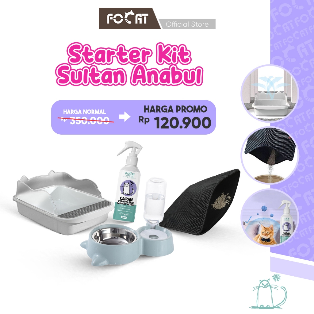 Jual [STARTER KIT] FOCAT Bak Pasir Kucing M61 M51 Keset Pasir Kucing ...