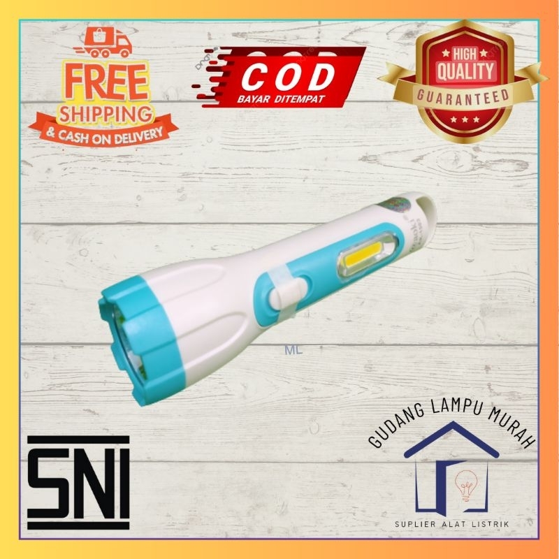 Jual Senter Tangan 1W+COB Rechargeable Aoki AK 1502 warna Random Senter ...