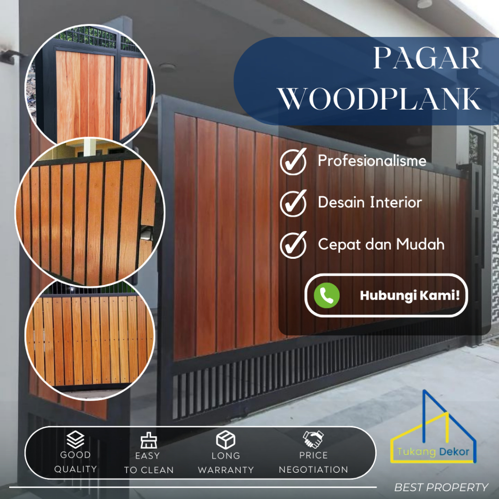 Jual Pagar Custom Pager Rumah Minimalis Woodplank Papan Grc Motif Kayu Pintu Pagar Hollow