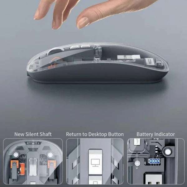 Jual MOUSE WIRELESS BLUETOOTH TRANSPARAN SPACE CAPSULE RECCI RCSM01 ...