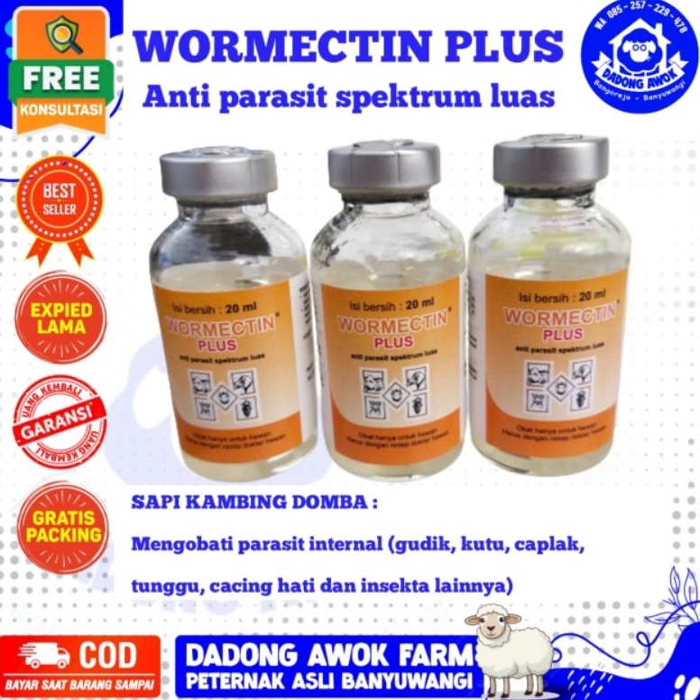 Jual KODE O12O WORMECTIN plus 2 ml WORMECTIN injeksi 2 ml Obat Gudik ...