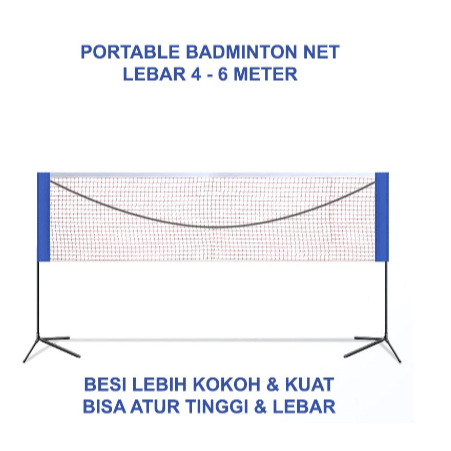 Jual Portable Net Jaring Badminton Bulutangkis Besi Kokoh Berkualitas ...