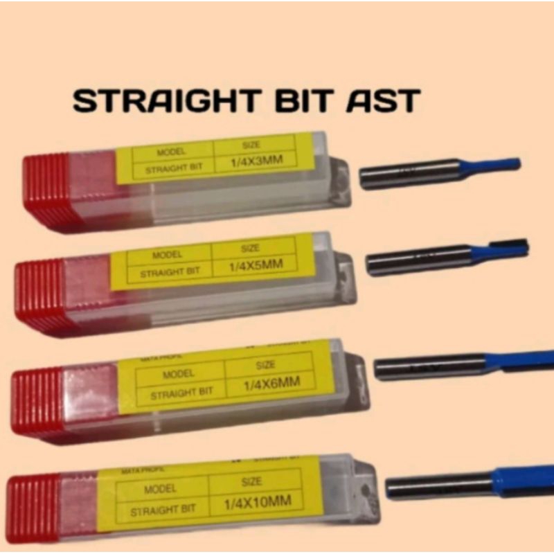 Jual (AST STRAIGHT BIT) MATA PROFIL KAYU STRAIGHT BIT 1/4