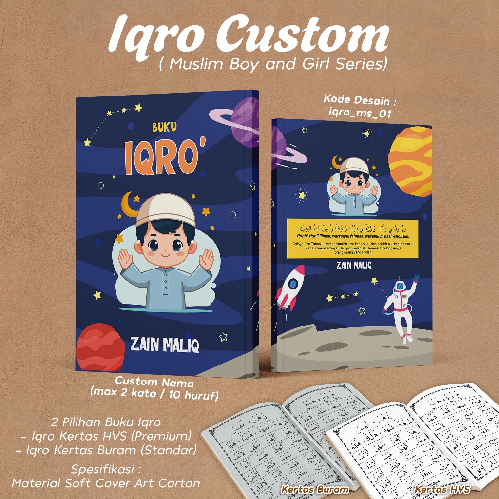 Jual IQRO ANAK CUSTOM NAMA / BUKU IQRO SOFTCOVER LENGKAP IQRO 1 - 6 ...