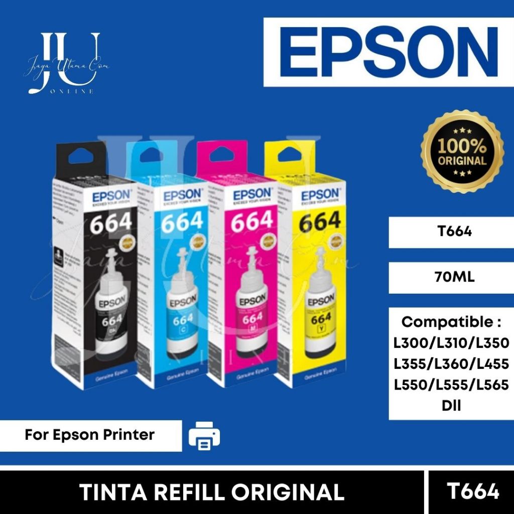 Jual Tinta Printer Epson 1 Set Original 664 T664 T6641 T6642 T6643