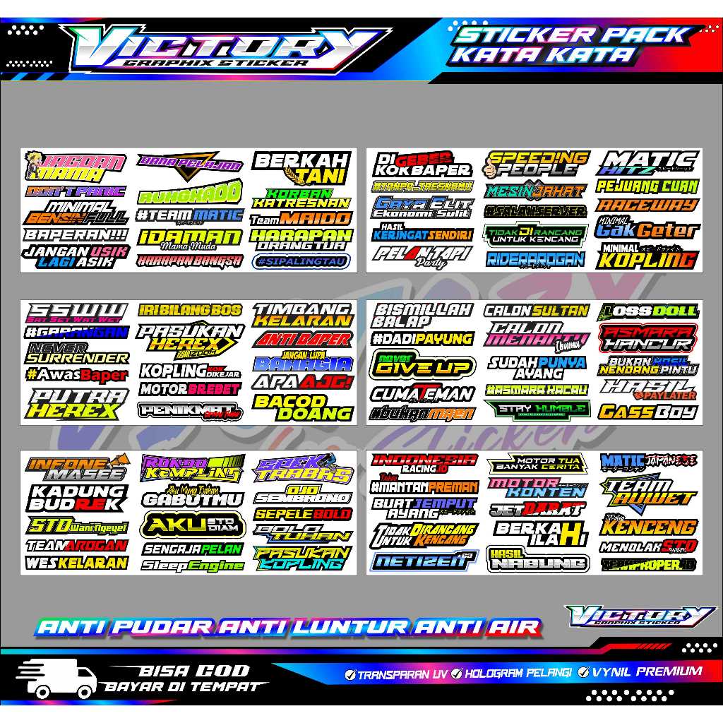 Jual STICKER PACK KATA KATA VIRAL / STICKER KATA KATA TERBARU / STICKER ...
