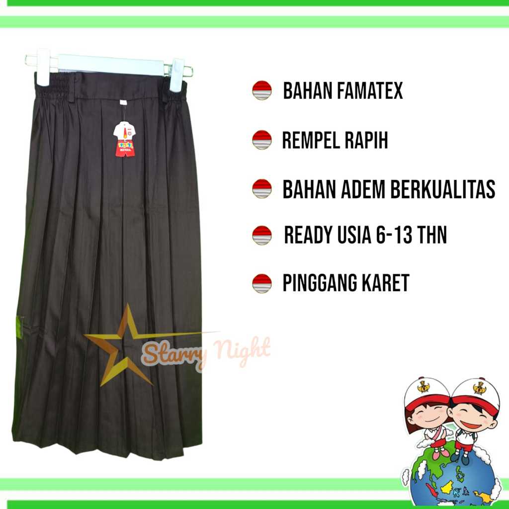 Jual Rok Rempel Panjang Sekolah SD Kelas 1-6 | Shopee Indonesia