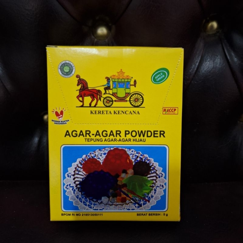 Jual Agar Agar Powder Kereta Kencana Hijau Merah dan Putih kemasan 5gr