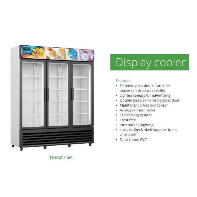 Jual RSA Showcase 3 Pintu TOPAZ 1100 Display Cooler 1065 Liter | Shopee ...