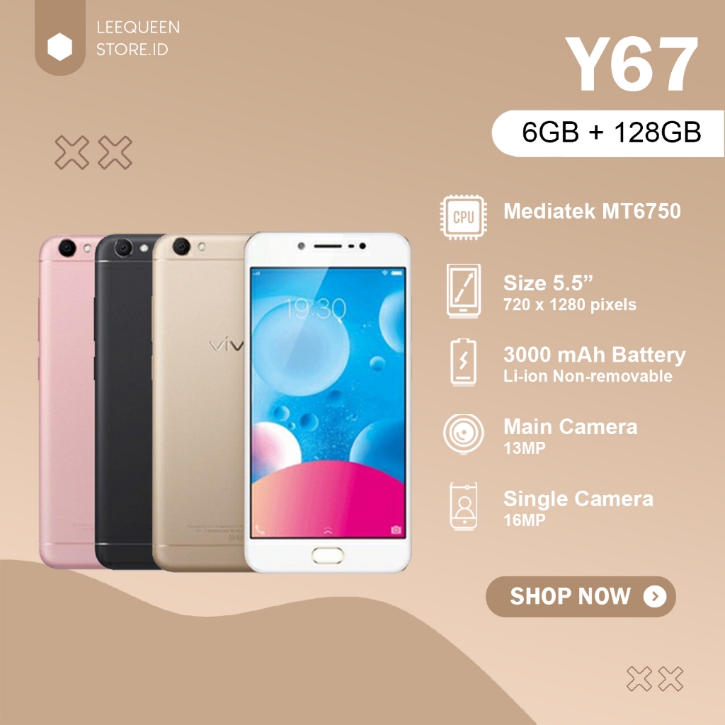 Jual HP VIVO Y67 6+128GB Hp Murah Smartphone Fullset Garansi 12 Bulan ...