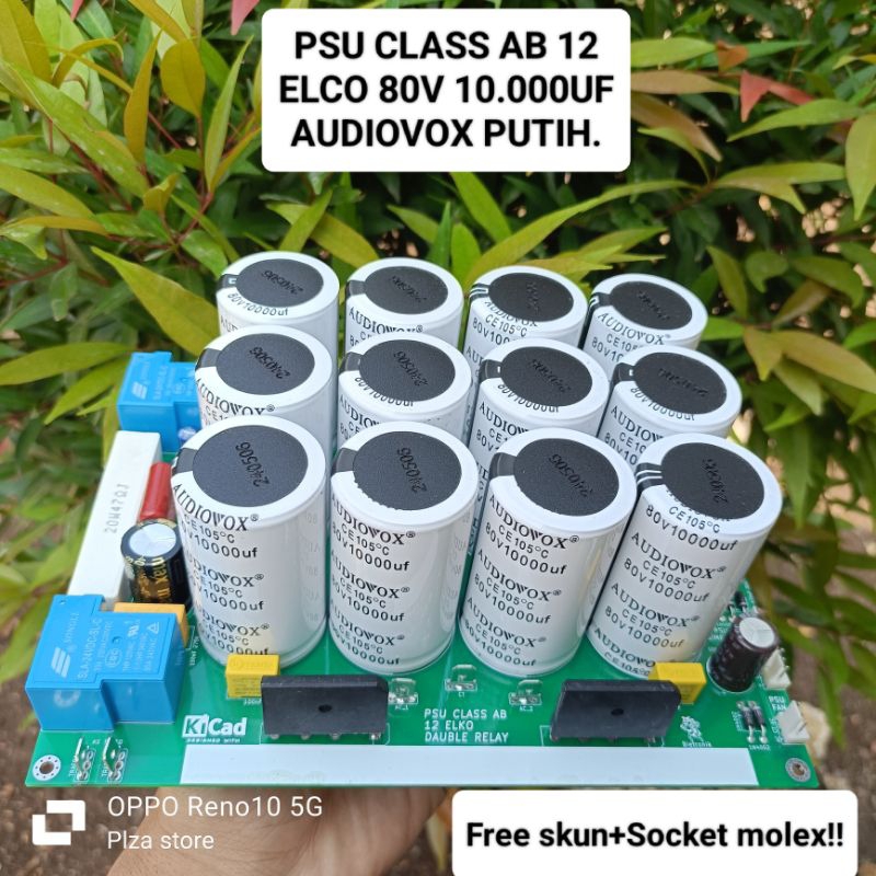 Jual Psu isi 12 elco 80v 10000uf Audiovox putih+Softstart+Tegangan