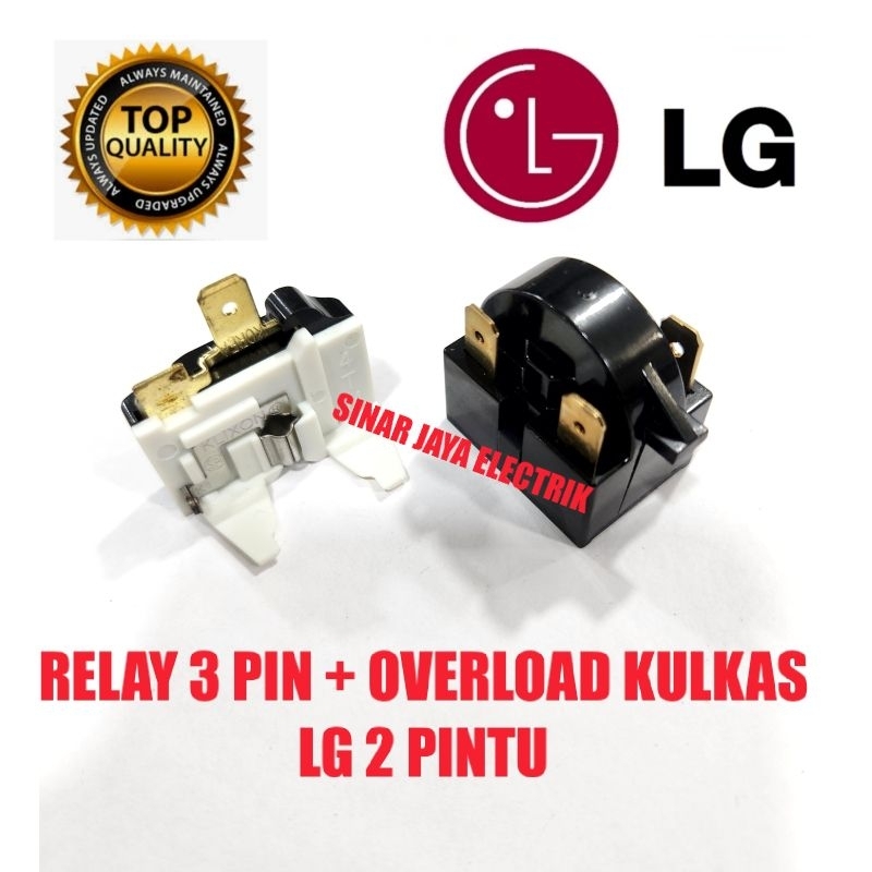 Jual RELAY 3 PIN + PTC OVERLOAD KULKAS LG 2 PINTU | Shopee Indonesia