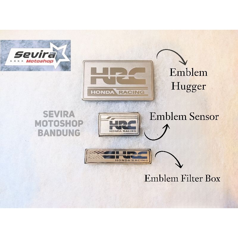 Jual Emblem Set Stainless Hugger Sensor Filter Box HRC | Shopee Indonesia