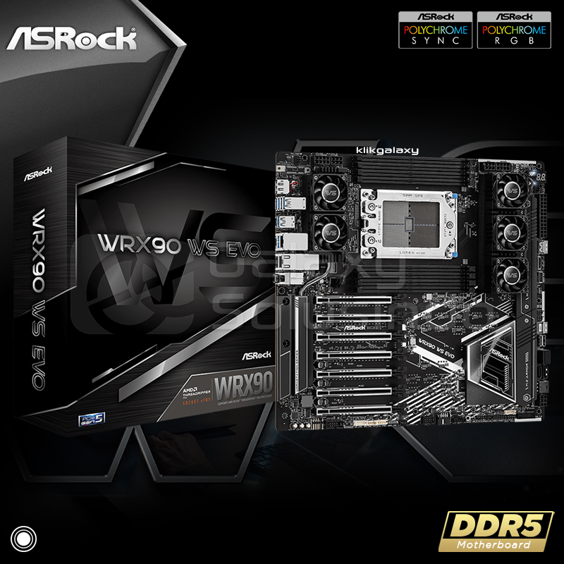 Jual ASROCK WRX90 WS EVO TR5-SP6 DDR5 Motherboard AMD Threadripper ...