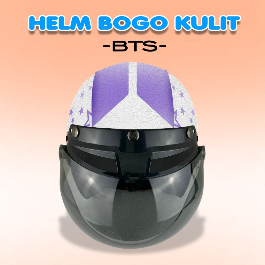 Jual Helm Bogo Kulit BTS KPOP Ukuran Dewasa/Kid/Junior Kaca Cembung ...