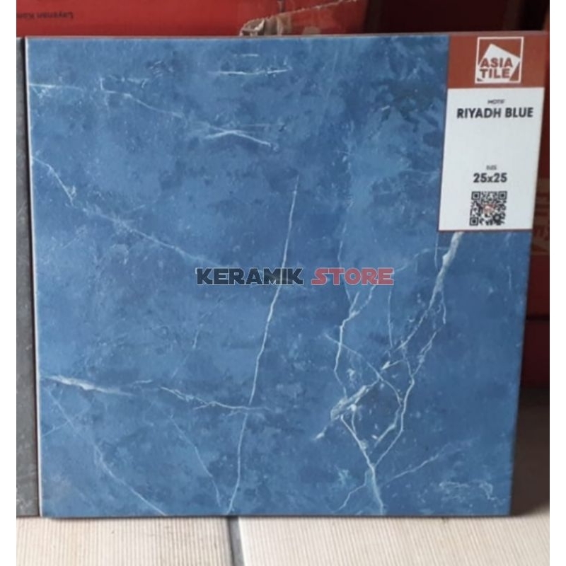 Jual Keramik Lantai Kamar Mandi 25x25 (Kasar) Biru Corak/ Keramik Kamar