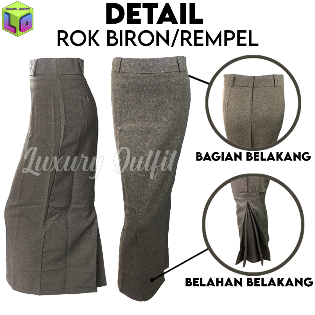 Jual Rok Kerja Panjang Rampel Wanita Formal Bawahan Span Hitam Model ...