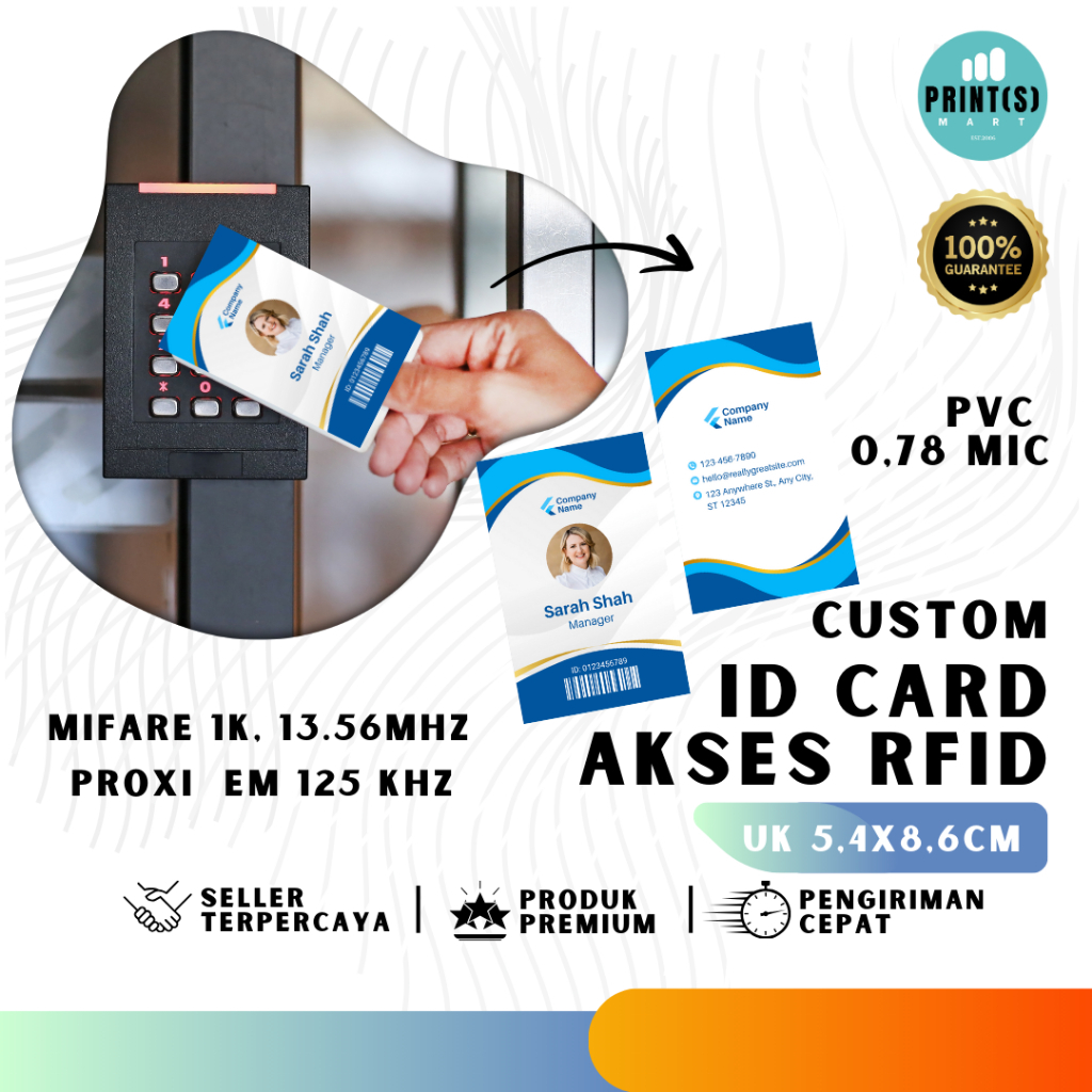 Jual Cetak Kartu Akses Rfid Id Smart Card Print Custom Mifare Proxy Shopee Indonesia