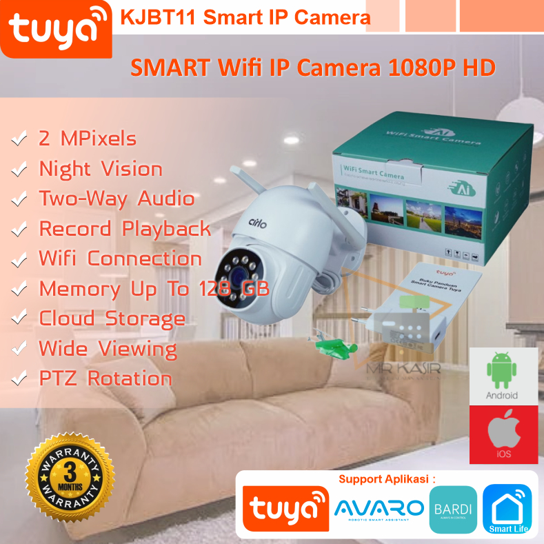 Jual TUYA CIRLO KJBT11 KJB-T11 PTZ Camera CCTV Smart IP Cam CCTV WiFi ...