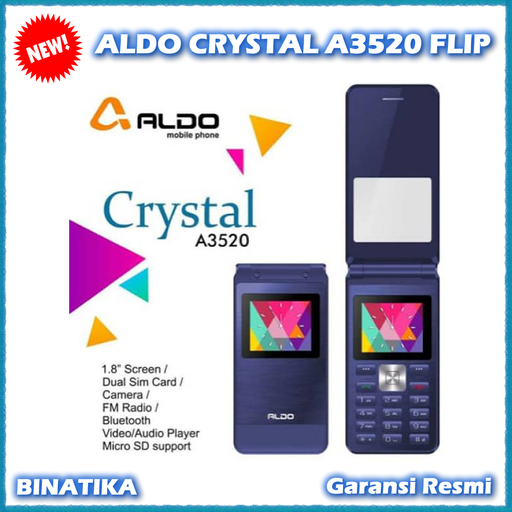 Jual HP Lipat ALDO CRYSTAL A3520 FLIP Dual SIM Camera Garansi Resmi ...