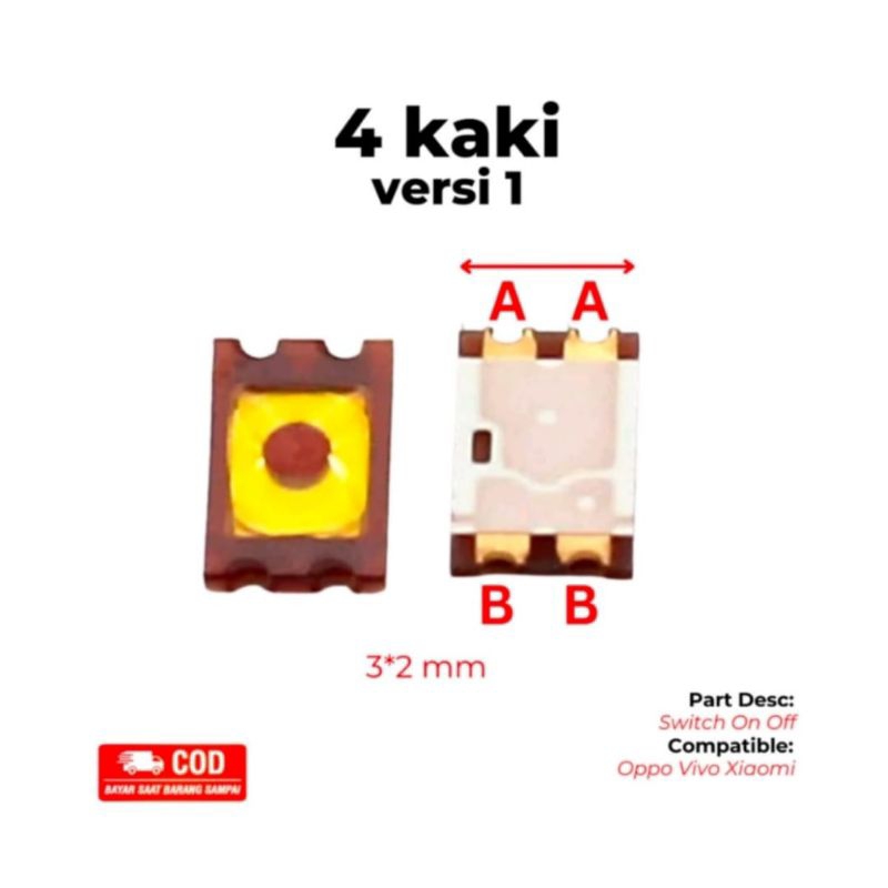 Jual Switch On Off Kaki 4 Versi 1 | Switch Tombol Power Volume AA-BB ...