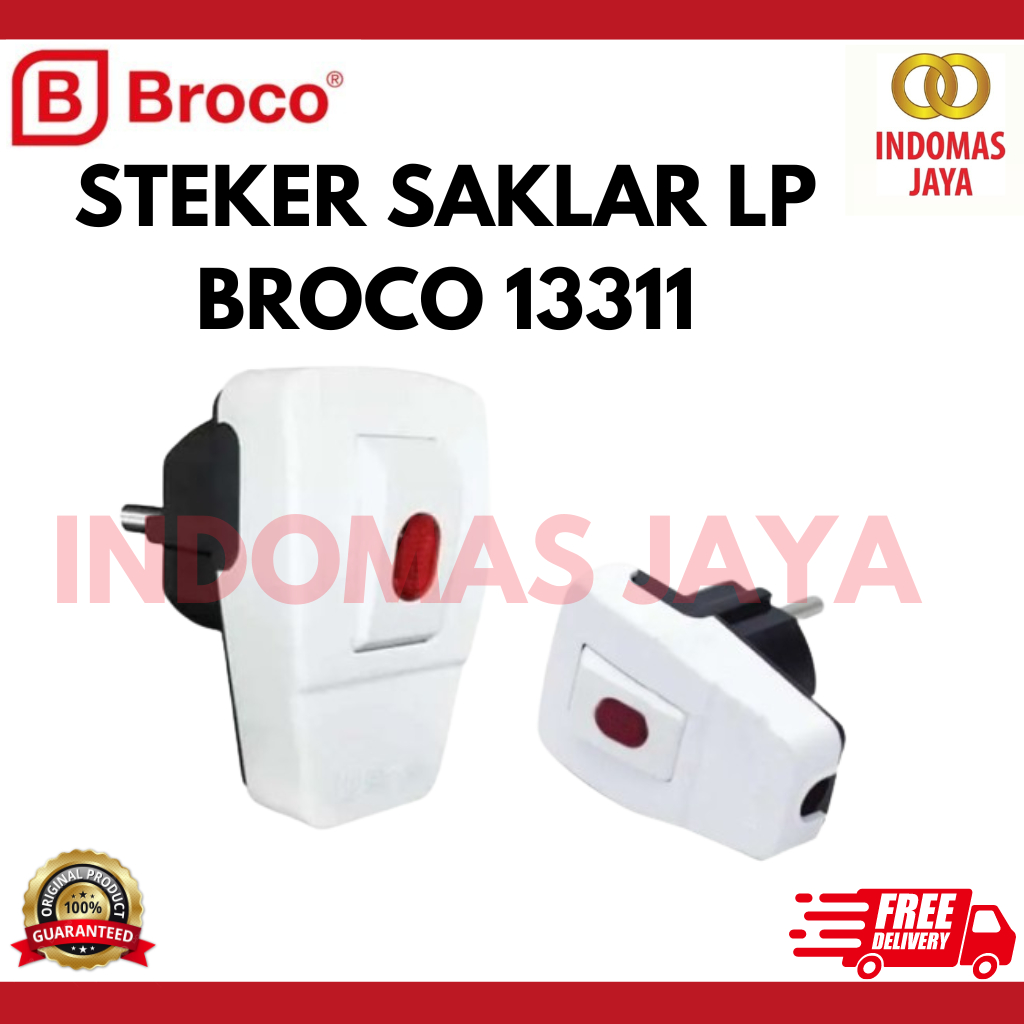 Jual Steker Dengan Switch Lampu ON OFF BROCO / Steker Saklar BROCO ...