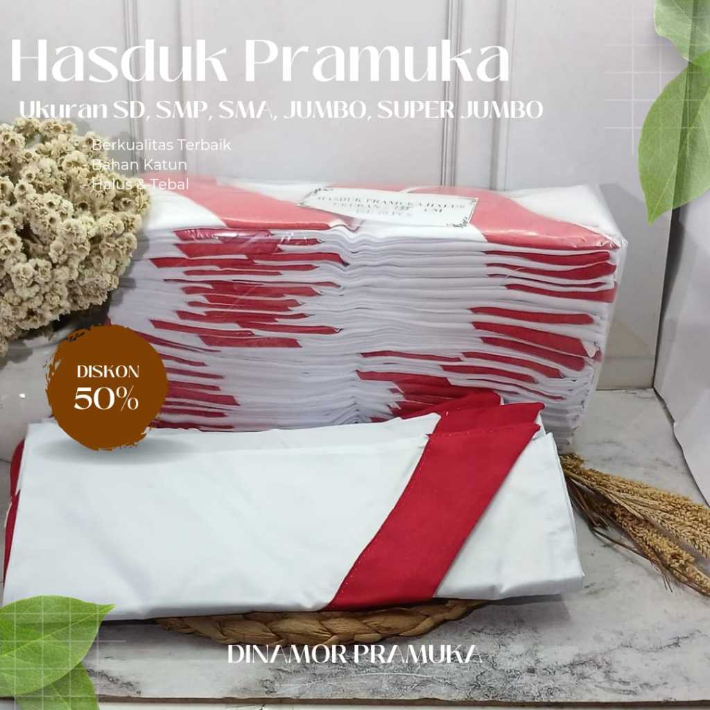 Jual Hasduk Pramuka berbagai ukuran Bahan Katun Halus dan Lembut ...