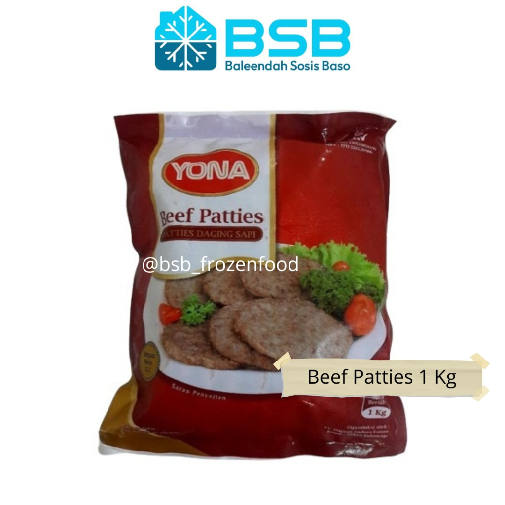 Jual Yona Beef Patties 500 gr / 1 Kg / Daging Burger / Isian Berger ...