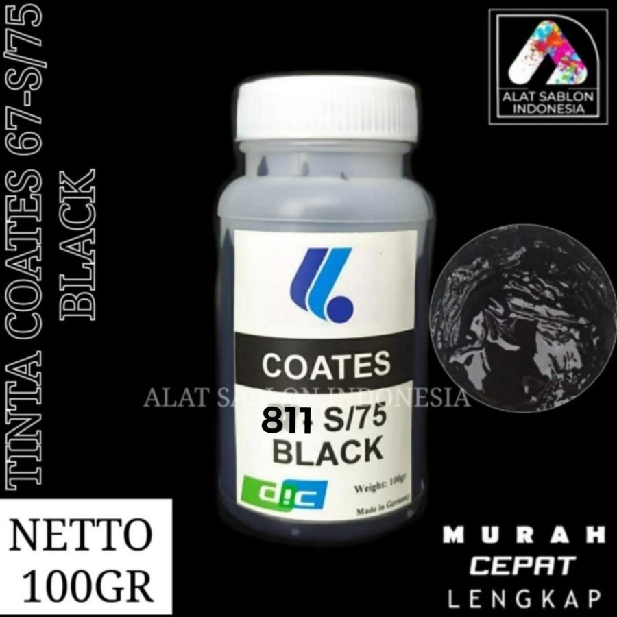 Jual TINTA COATES 811 - S/75 BLACK TINTA SABLON 100GR | Shopee Indonesia