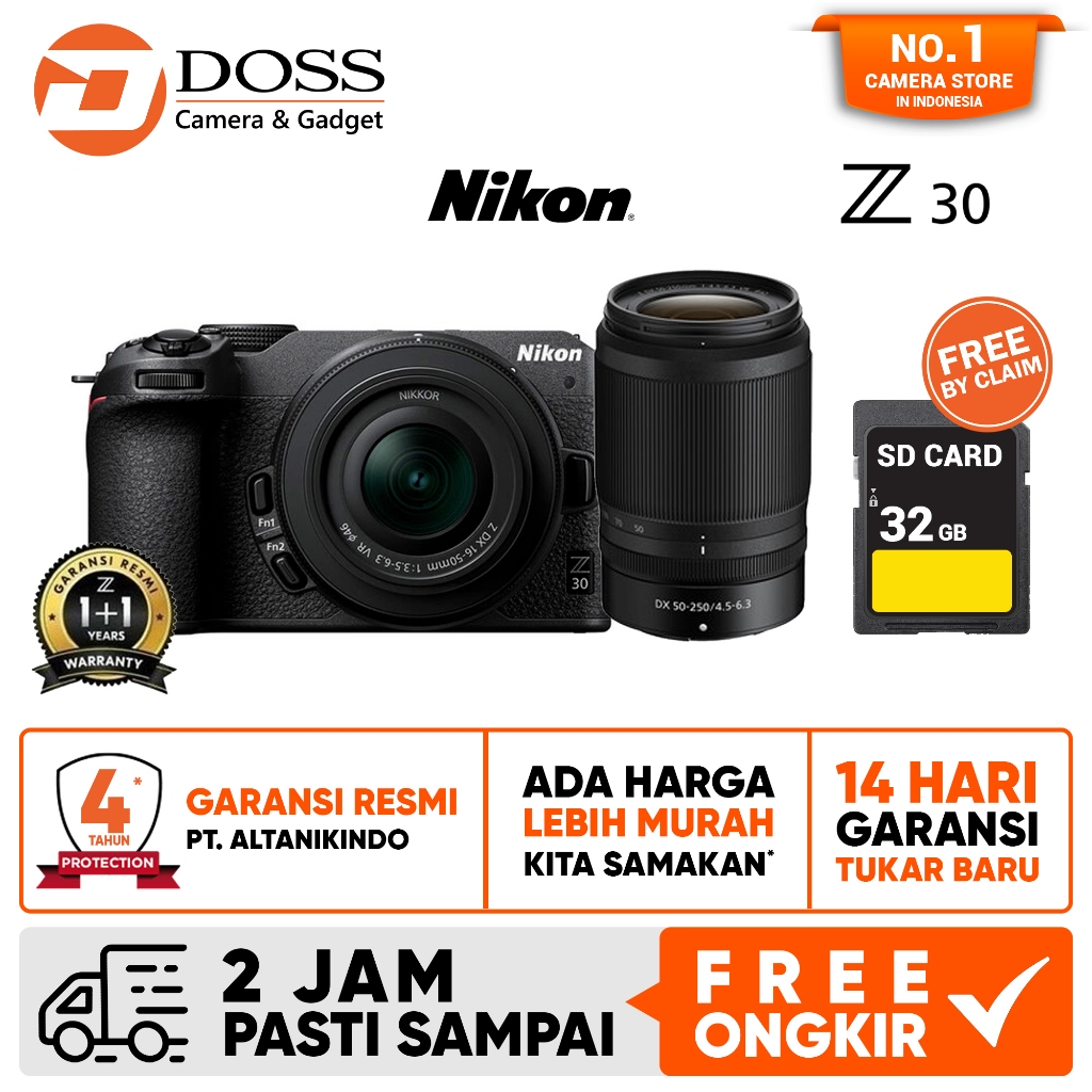 Jual Nikon Z30 Mirrorless Camera with 16-50mm and 50-250mm Lens ...