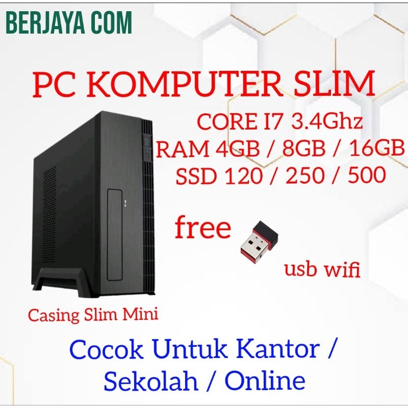 Jual Pc Slim Core i7 - 16gb Ram - 500gb Ssd - Pc Rakitan casing Mini ...