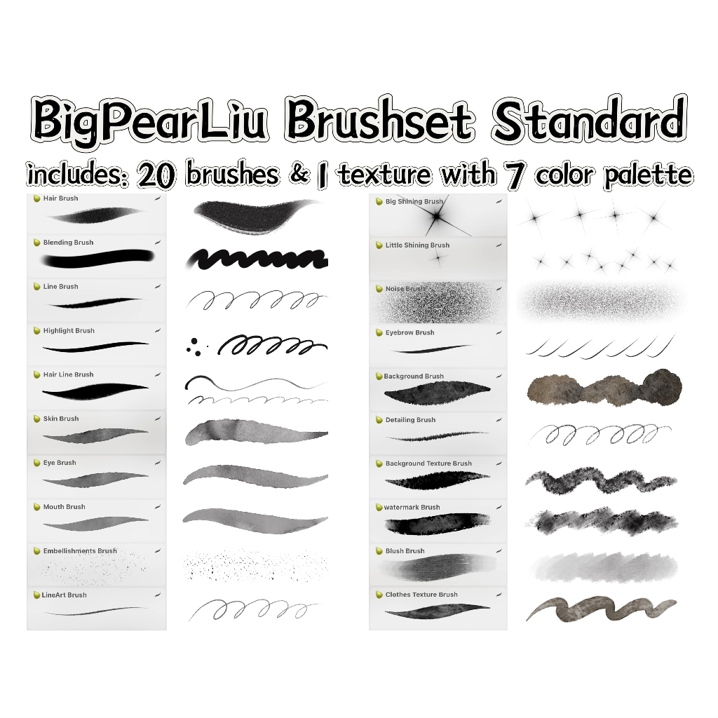 Jual Procreate Texture Brushes by BigPear Liu BP00479 | Shopee Indonesia