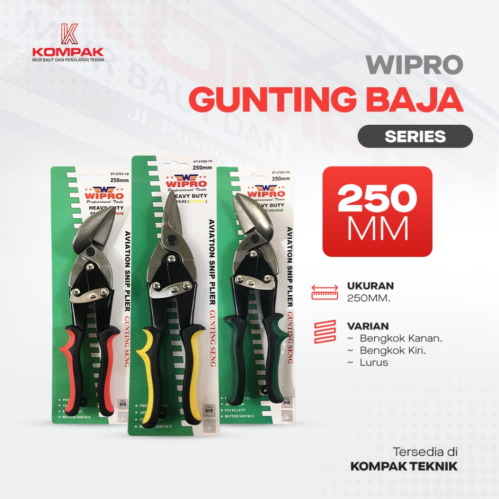 Jual Gunting Baja Ringan Seng Model Bengkok Wipro Kanan Merah Shopee Indonesia