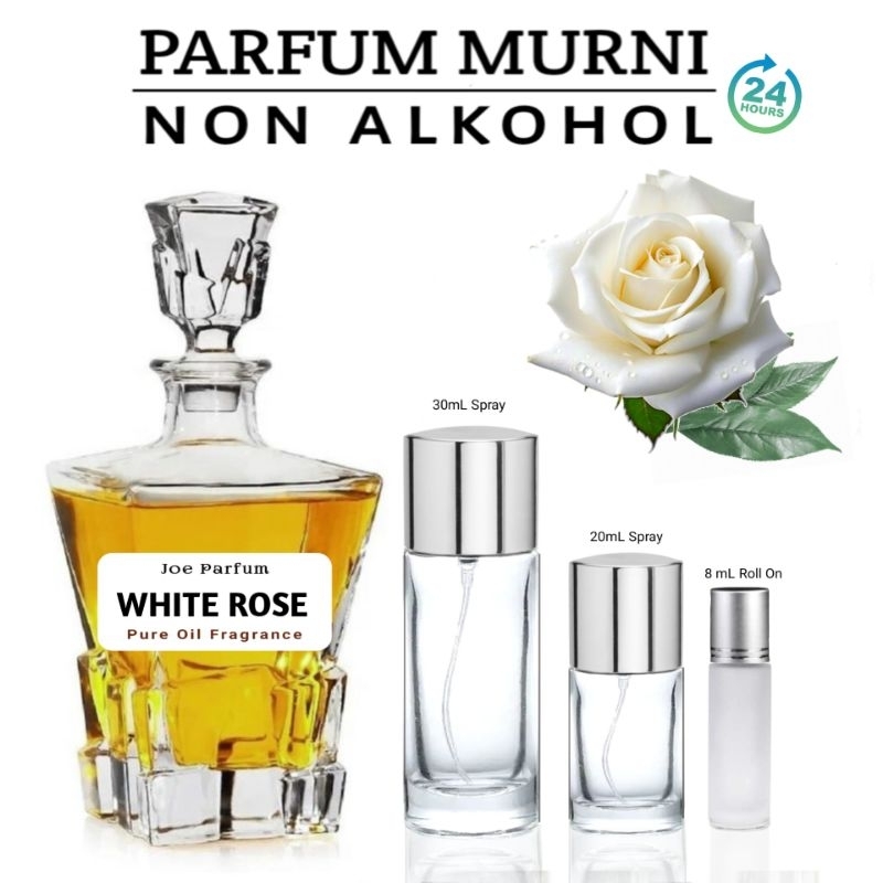 Parfum White Rose Non Alkohol Lebih Harum Wangi dan tahan lama ,Parfum  Murni, Pria dan wanita