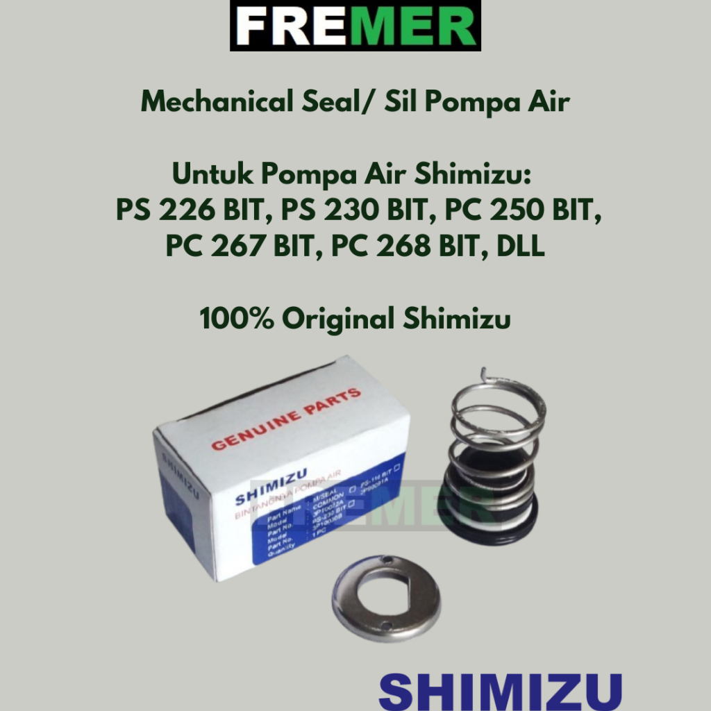 Jual SHIMIZU Mechanical Seal / Sil Pompa Air PC 267 BIT / PC 268 BIT ...