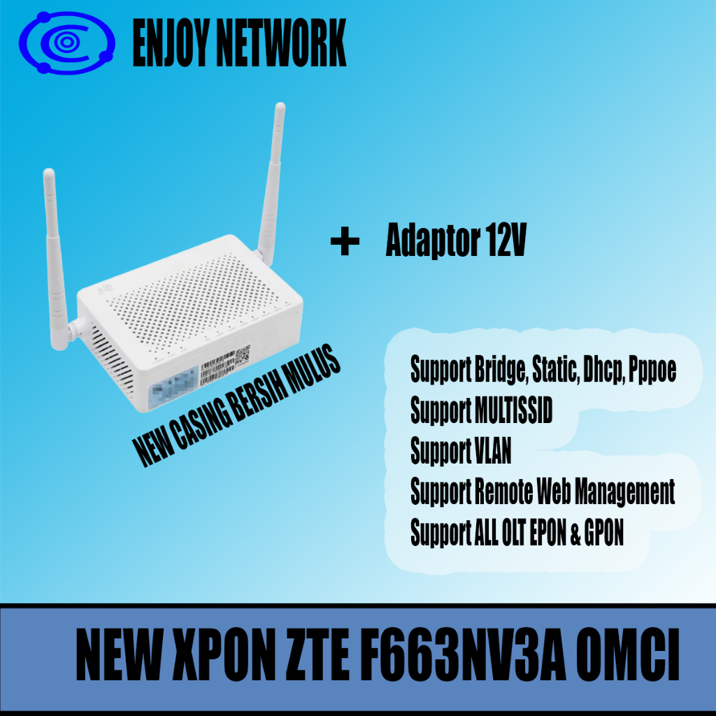 Jual XPON EPON GPON ZTE F663NV3A Dengan Adaptor Shopee Indonesia